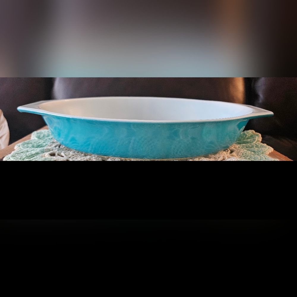 Turquoise Pyrex Casserole Dish